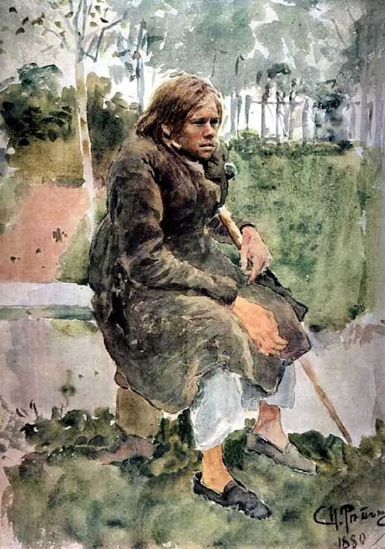 Impression d'affiches haut de gamme toile Il Ya Repin portrait d'art bossu format 60x90cm