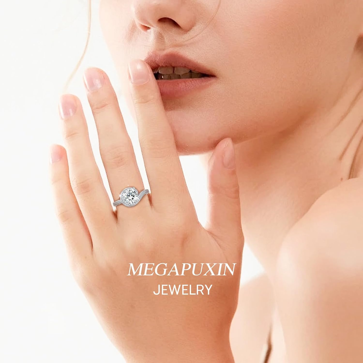 2ct Moissanite Rings for Women & Preserved Real Rose-Eternal Flowers Rose, Engagement Promise Rings for her