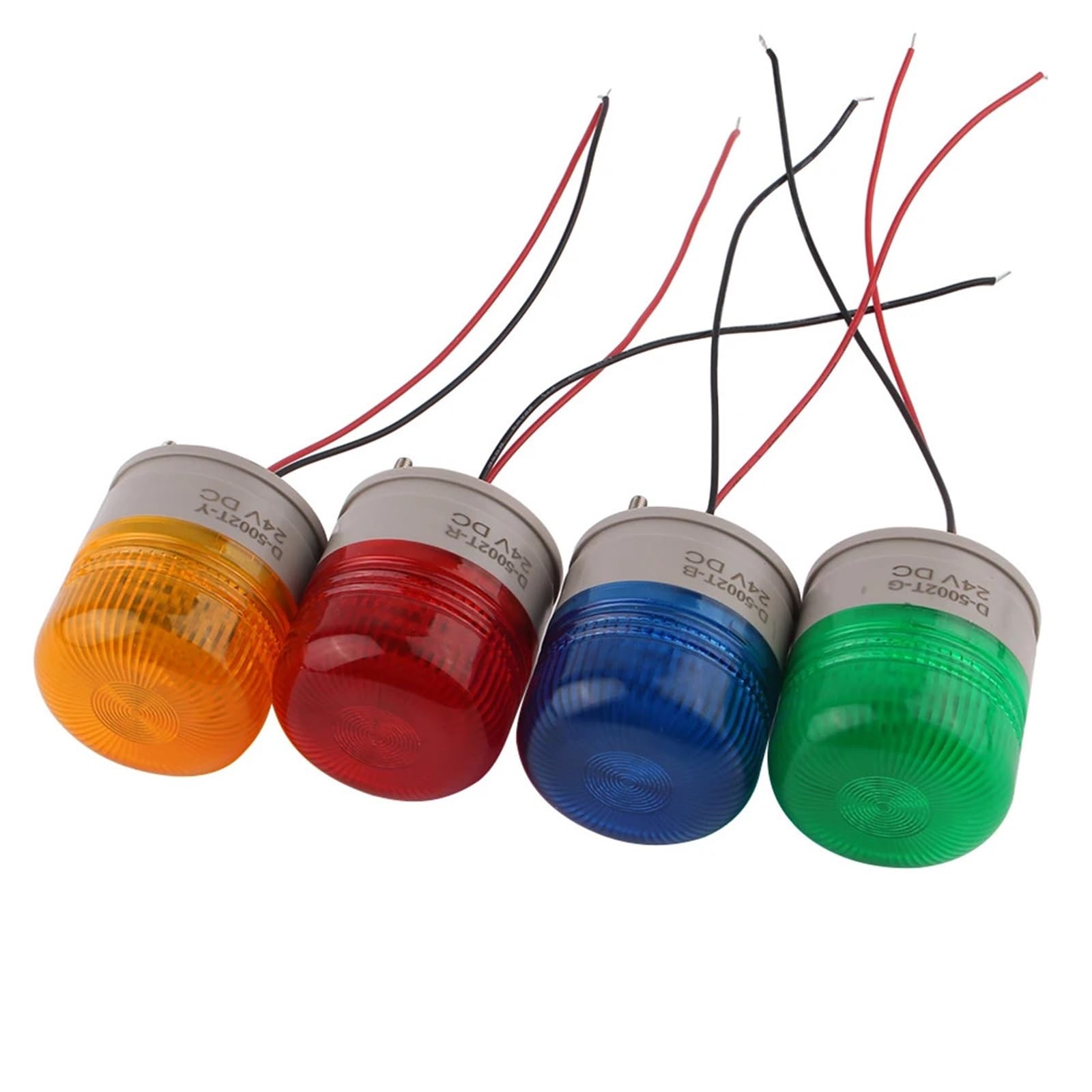 D-5002T Luz de advertencia de señal pequeña Indicador LED Alarma de seguridad Luz intermitente CC 12 V 24 V CA 110 V 220 V(Yellow no sound,DC12V)