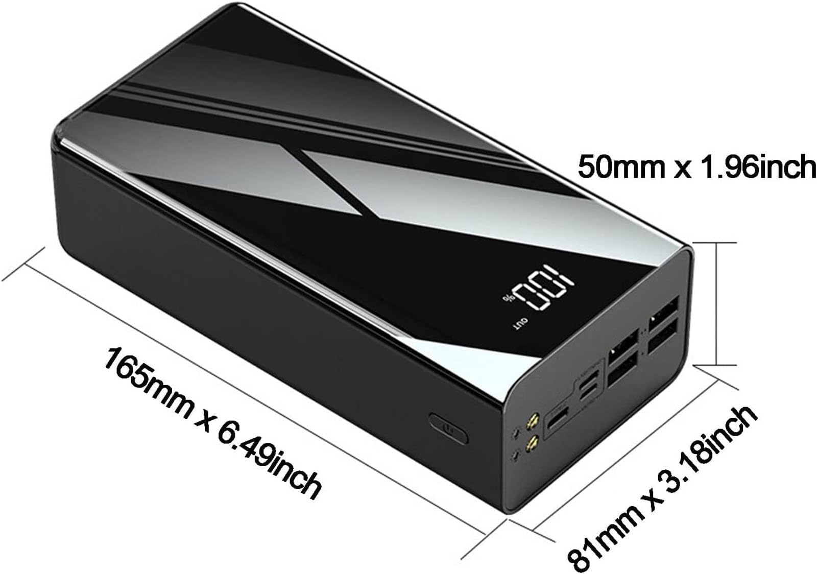 Power Bank 100000mAh Caricabatterie Portatile, Caricabatteria Portatile For Telefono Con Display Digitale LCD, 3 Ingressi E 4 Uscite USB, Powerbank A Ricarica Rapida Con Torcia Batteria Esterna