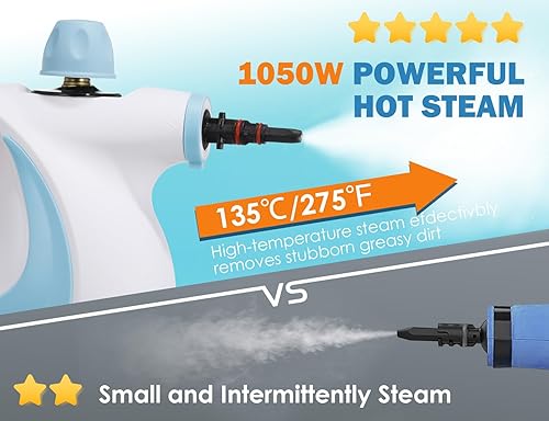 Miniatura 3 de Limpiador de vapor de mano, limpiador de vapor multiusos a presión, tiempo de calentamiento rápido con bloqueo de seguridad y 9 accesorios,