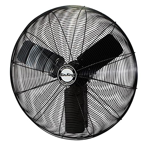 Air King 9030 30-Inch 1/4-Horsepower Industrial Grade Wall Mount Fan with 7,400-CFM, Black Finish