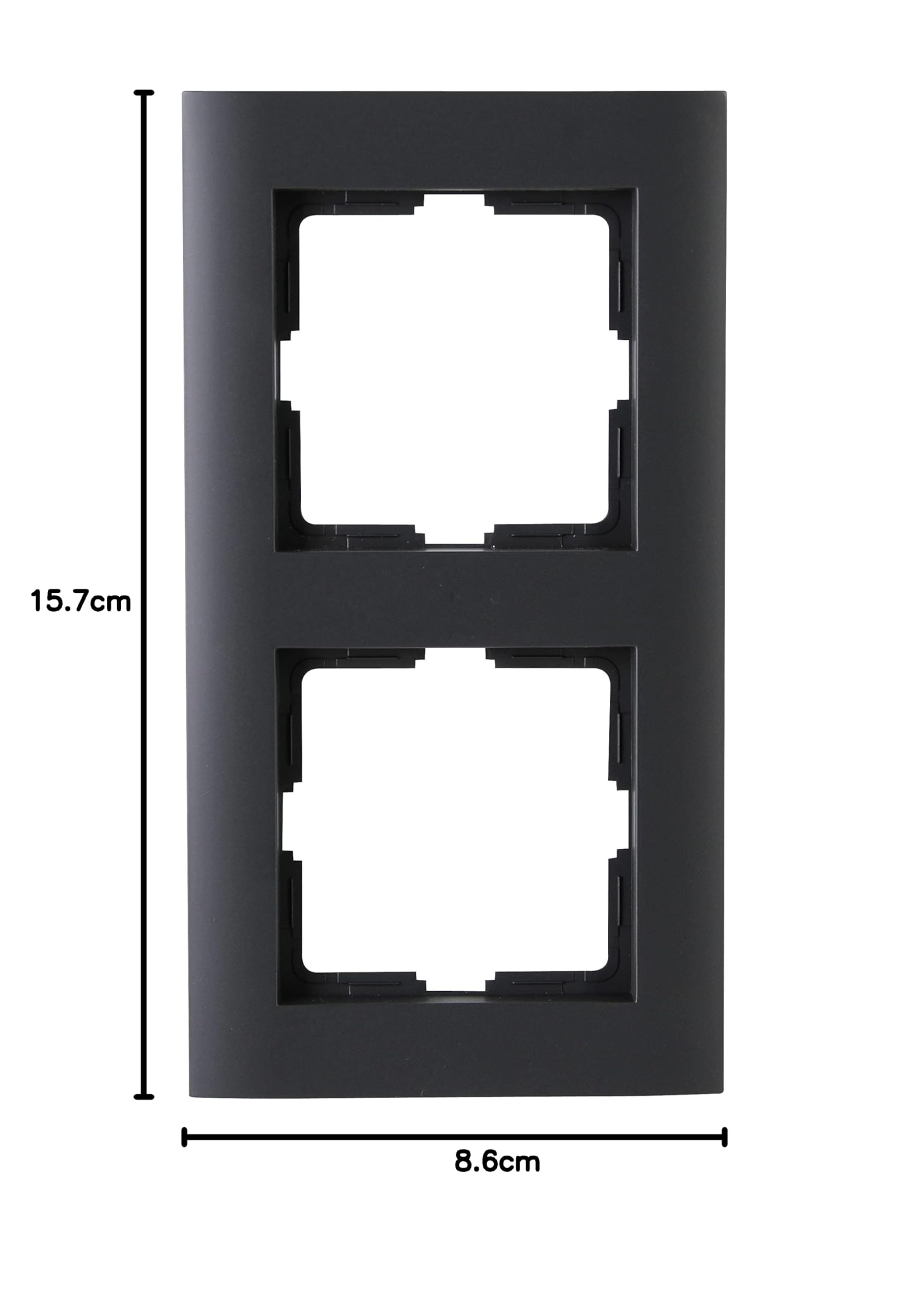 Kopp ATHENIS Marco De 2 Vías En Colores Acero, 5 Unidades, 86 X 157 X 9,5 Mm, Marco Para Enchufes E Interruptores, Elegante Marco De Enchufe De