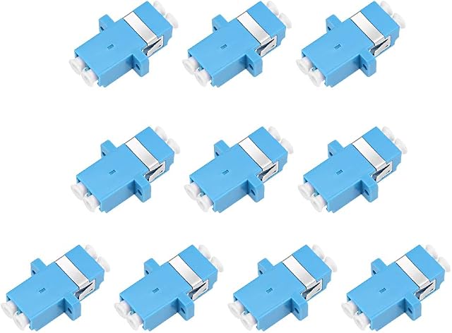 sourcing map LC to LC Fiber Coupler Flange Type Fiber Optical Adapter Connector for Server Rack, Patch Panel Singlemode/Multimode 10Pcs