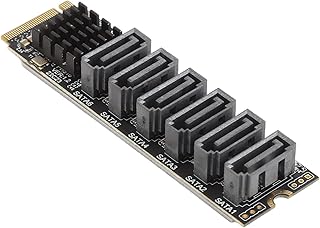 Placa adaptadora M.2 para SATA3.0, placa de expansão PCIE3.0 para SATA de 6 Gbps de alta velocidade, placa de expansão de unidade de disco rígido Plug and Play ASM1166