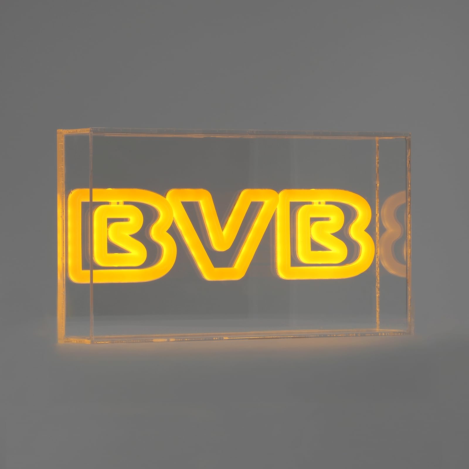 BVB Borussia Dortmund LED Lichtbox, Offizielles Merchandise, Gelb-Schwarz, Dekorative Beleuchtung
