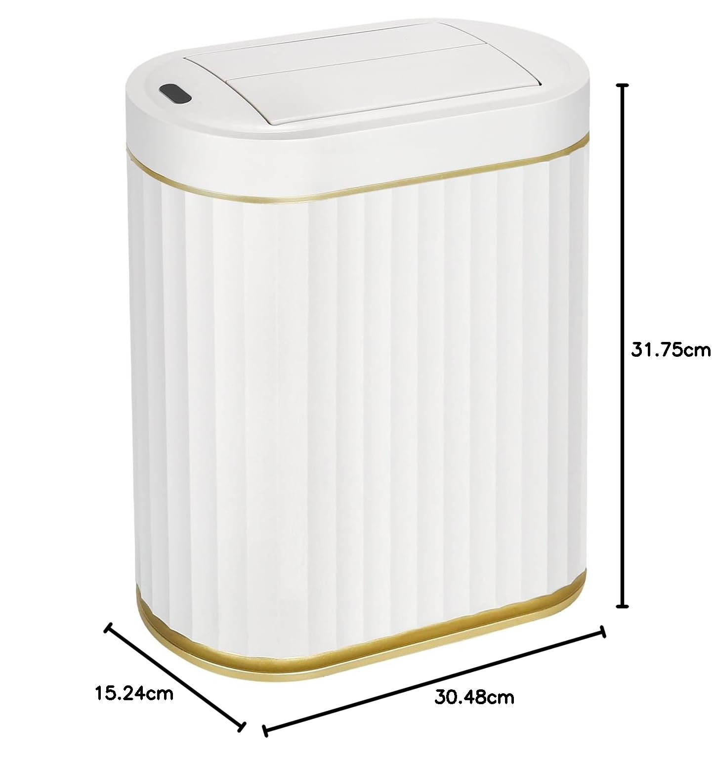 ELPHECO Bote de basura de baño con tapa, mariposa, sensor de movimiento, decoración de baño, papelera automática, accesorios de baño, cocina, sala de estar, oficina, oro blanco