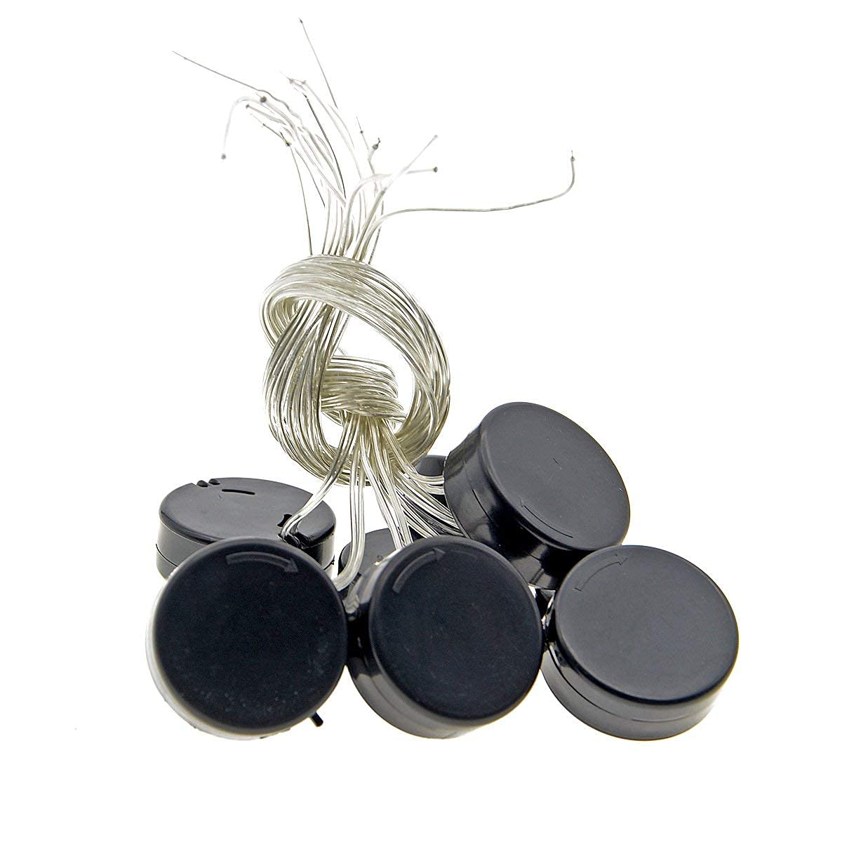 Lot de 8 boîtiers de Piles Bouton CR2032 avec Fil Noir 2 x 3 V