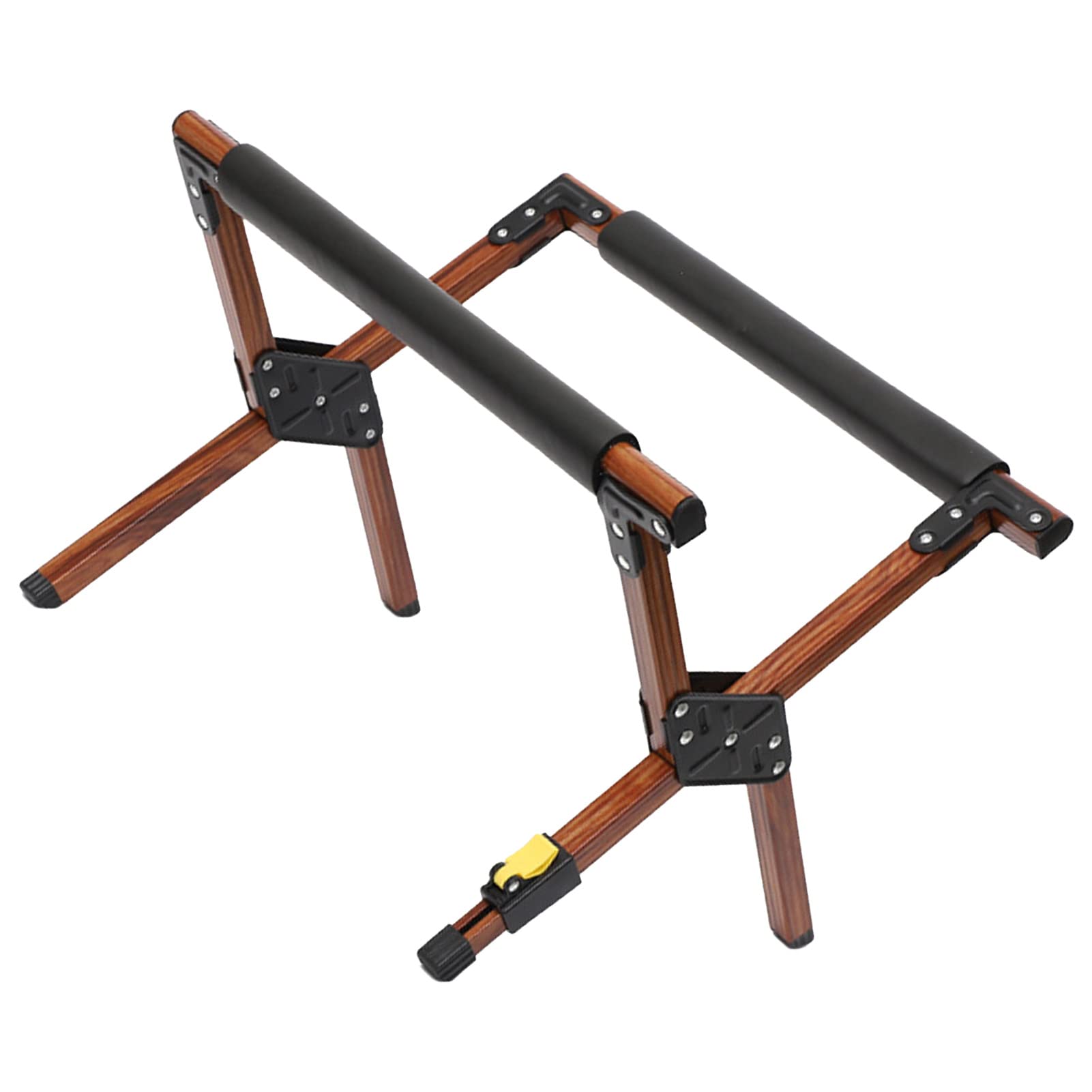 Fafeims Folding Cooler Stand Frame, Aluminum Alloy Adjustable Portable Foldable Outdoor Camping Ice Box Stand with Non Slip Base, for Cooler Toolbox Fishing Tackle Box Luggage (Wood Grain Color)