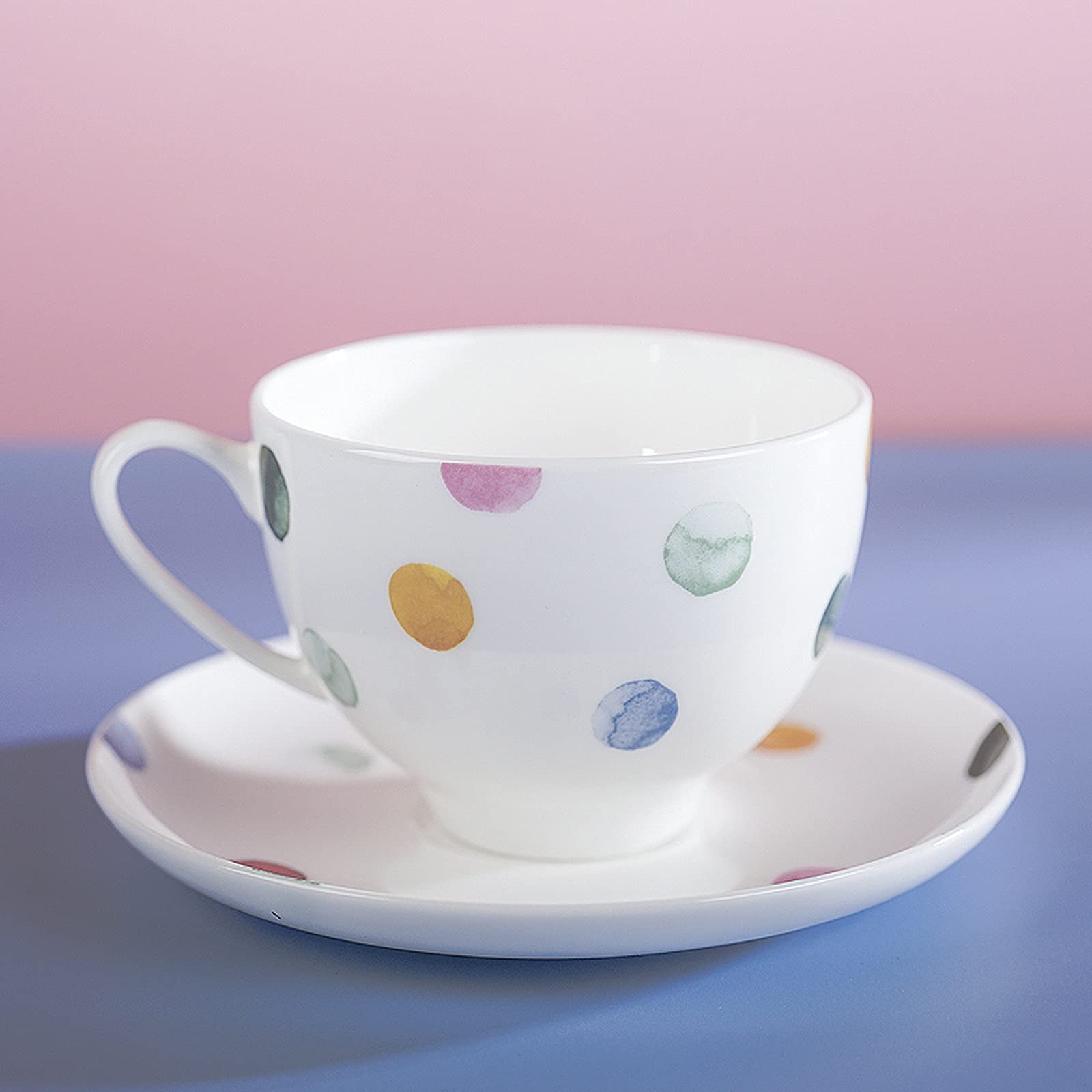 Taza de café Bone China, Taza de café con platillo, té de la Tarde, Taza de café de cerámica Fresca y Sencilla para el hogar, Taza de café de 250ML
