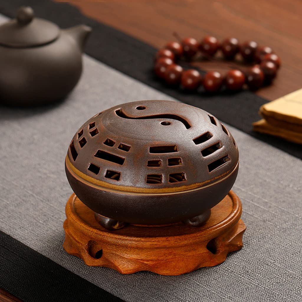 Quemador de Incienso de Reflujo Horno de incienso de cerámica creativo, horno de aromaterapia de incienso de madera de agar, horno de sándalo for interiores en el hogar, sala de estar y estudio Cascad