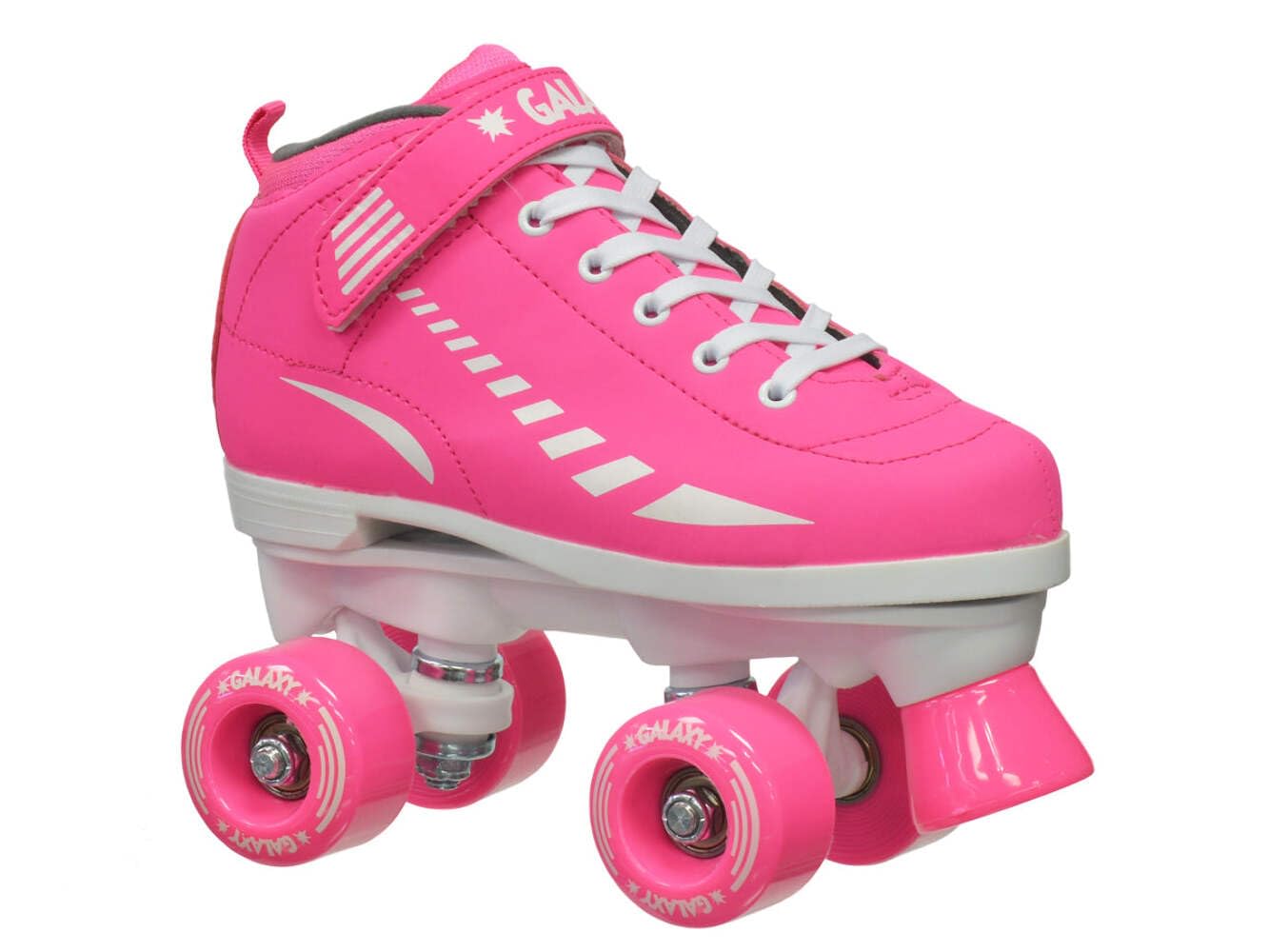 New Epic Galaxy Elite Pink Quad Roller Skate 3 Pc. Bundle w/Bag & Extra Laces (Pink & Black)! (Youth 1)