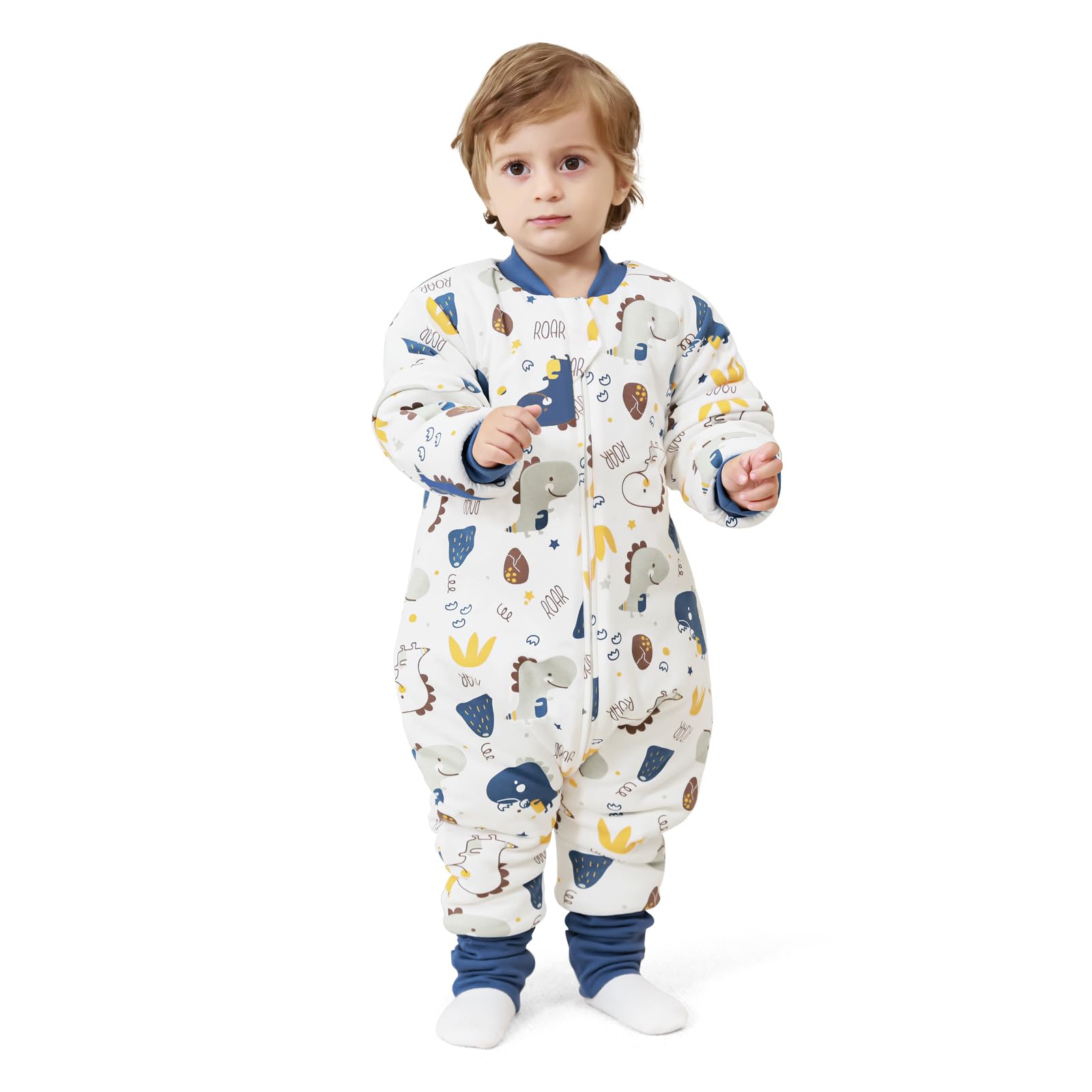 MIKAFEN Baby Sleeping Bag with Feet 3.5 tog Winter, Kid Winter Sleeping Bag with Legs,4-5 years Baby Dinosaur