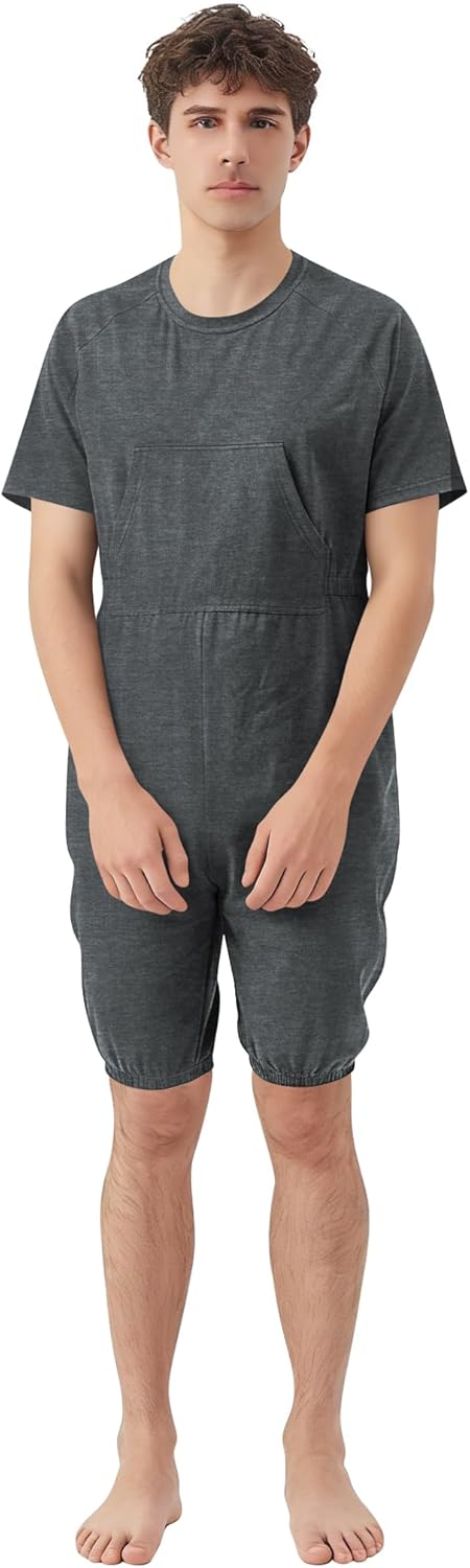 Adaptive Men's Security Back-Zip Jumpsuit - Easy Care Romper for Elderly & Limited Mobility - Image 3