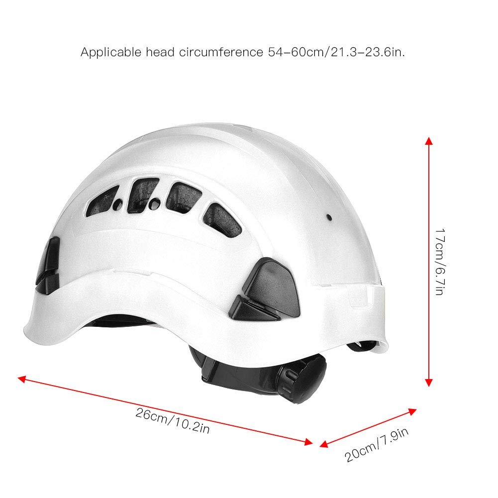 Casco de Casco de Escalada, ABS y PC Half Helmet Bulbe Casco con Alta Fuerza para la Escalada de Roca (White)