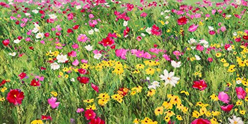 Toile enroulée grand format pour habiller un grand mur vide paysage floral Mei Silvia 190x93cm