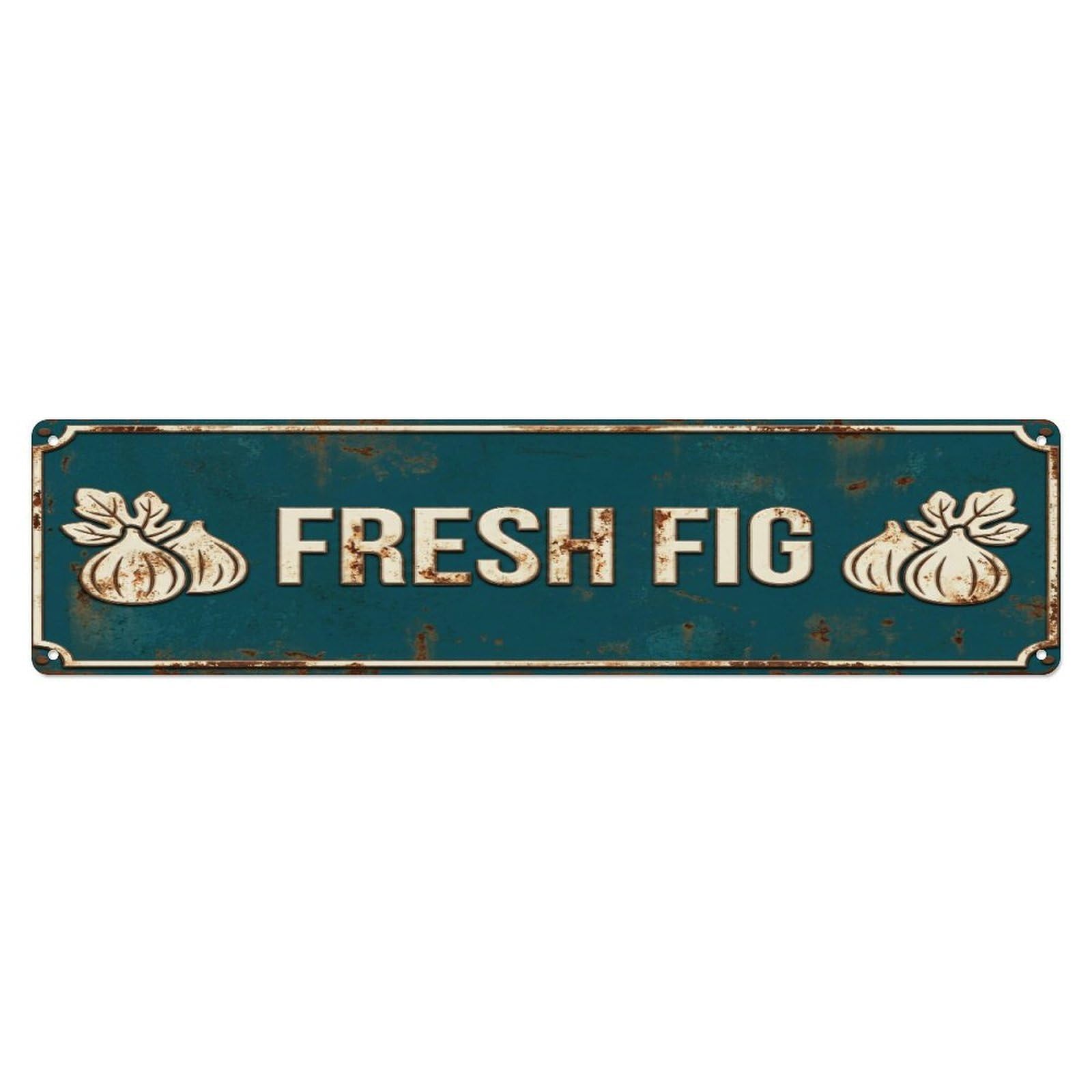 Metal Tin Sign FRESH FIG Vintage Fruit Rustic Farmhouse