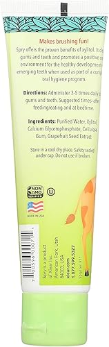 Vista 2 de Spry Pasta de dientes con xilitol natural para bebés, niños pequeños y niños a partir de 3 meses - Gel dental sin flúor, sabroso, apoya