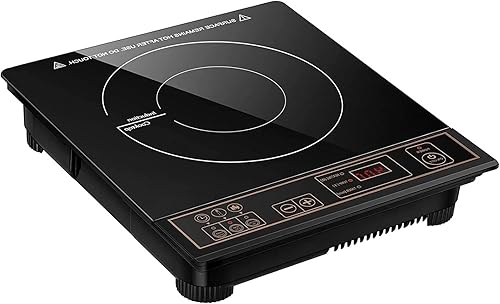 Single Induction Cooktop Electric - Portable Countertop Burner with Digital Control Panel(1800W)