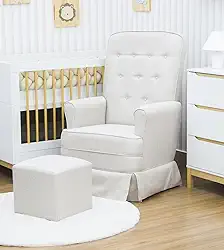 Poltrona Amamentação Julia Linho com Puff e Balanço Gariani – Linho