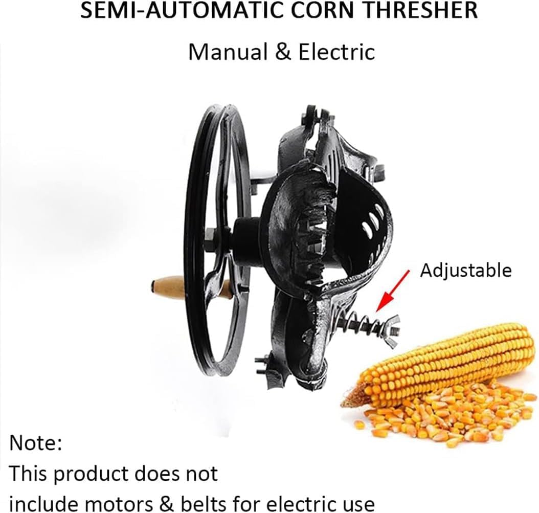 Heavy Duty Manual Corn Thresher 40-60kg/h Corn Sheller with Wooden Handle, 98% Threshing Rate, Efficient Corn Stripping Tool for Home and Agricultural Use(Color:A)