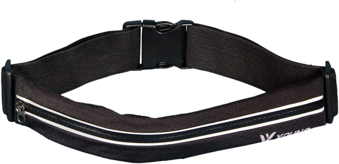 Sport Running Marathon Waterproof Waist Bag Pouch & Belt for Running,Travel, Hiking or Jogging (Black)