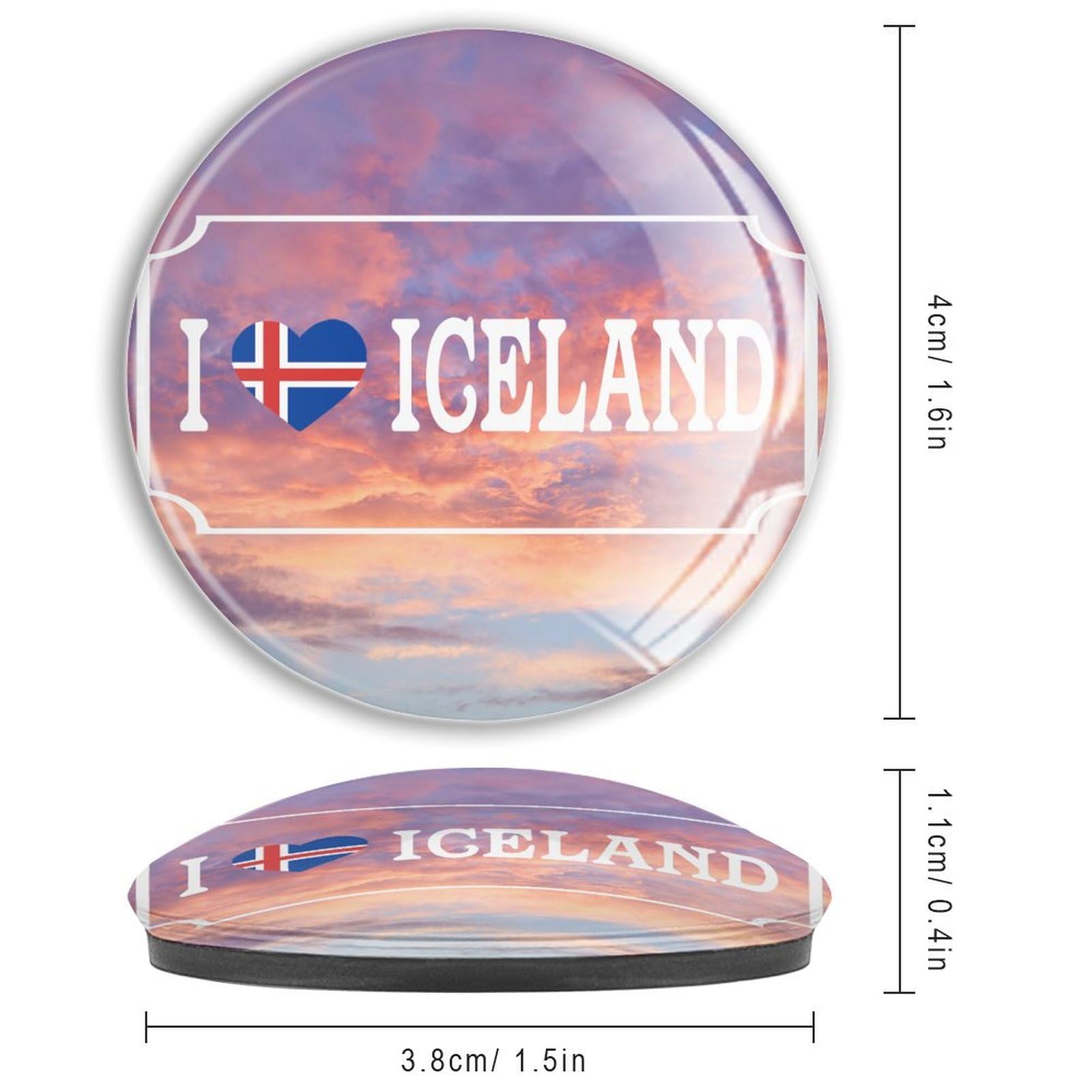 Imanes de refrigerador de vidrio, imanes pequeños con la bandera de Islandia para nevera, banderas nacionales, banderas de país, imanes de nevera de vidrio para gabinetes de oficina, hogar,