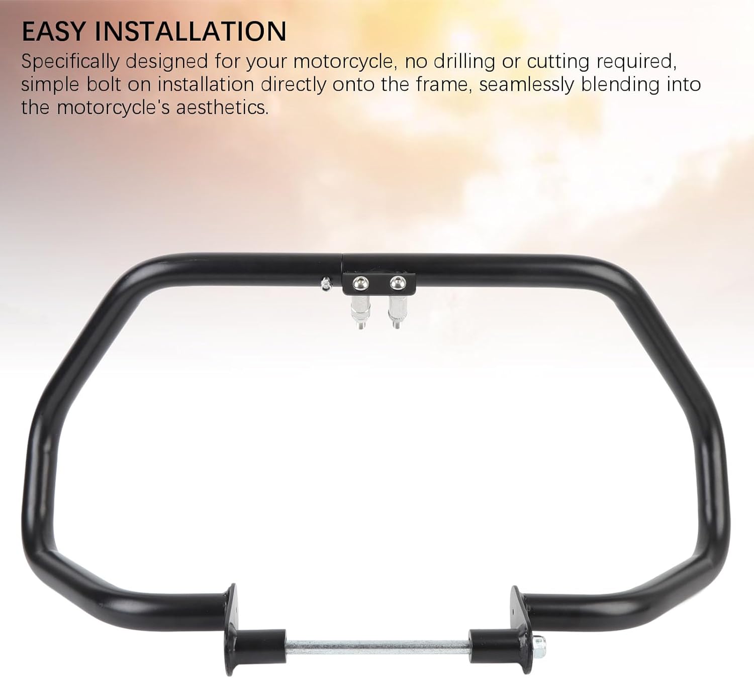 Highway Engine Guard Crash Bar Frame Protector for Hunter 350 2022-2025 with Seamless Welded Iron Pipes, 28mm Dia, Matte Black Finish