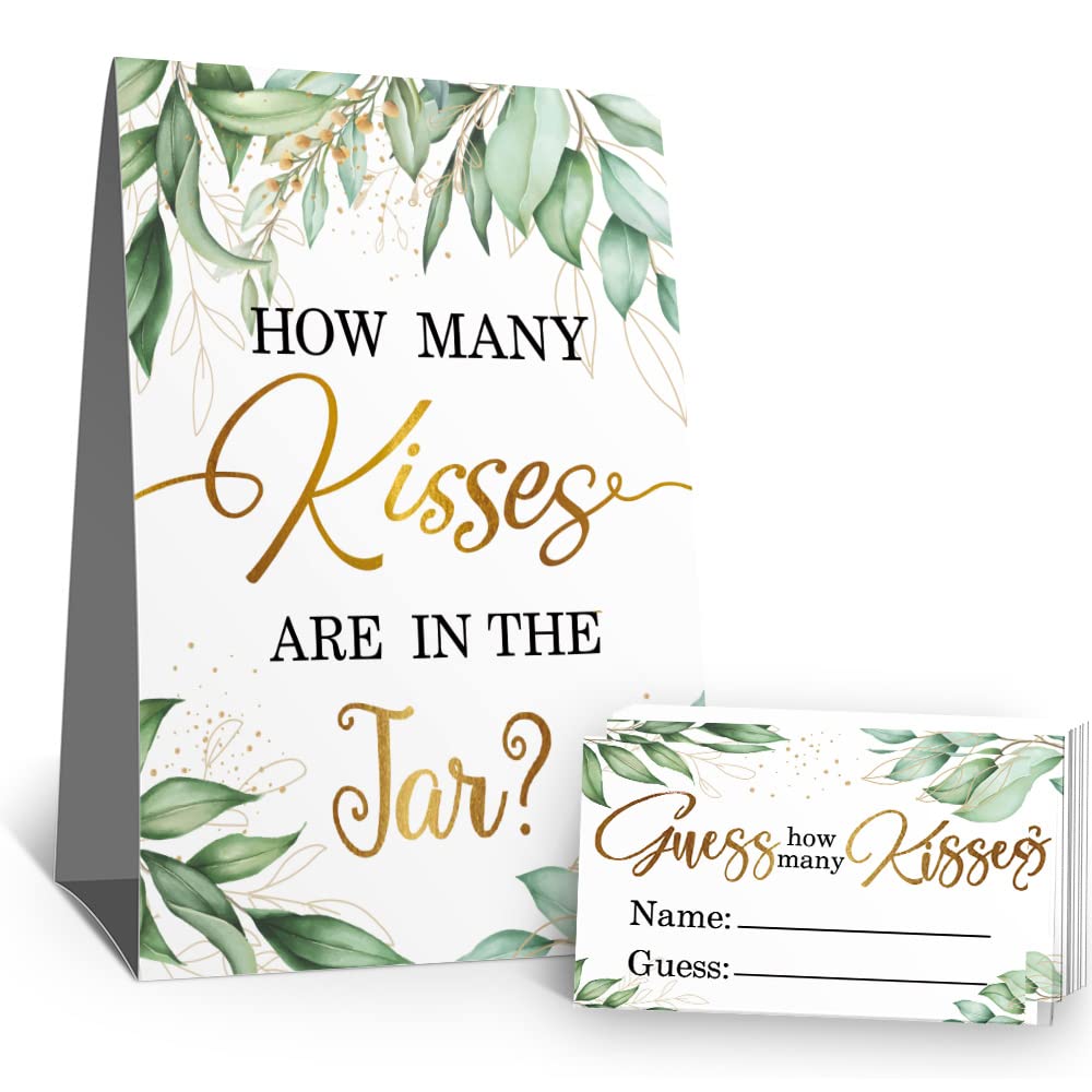 Buy How Many Kisses Bridal Shower Game Raffle Cards, Eucalyptus Leaf