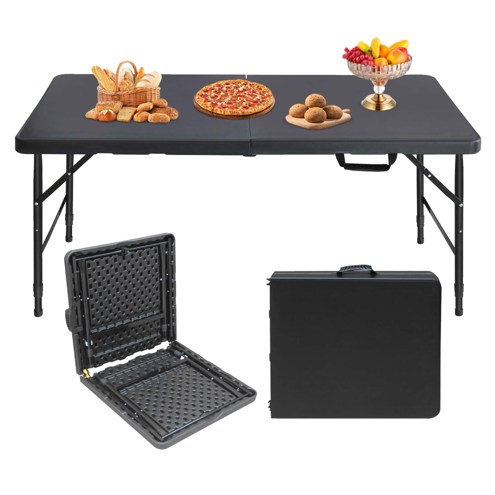 Ucootifly Plastic Folding Table 4FT Heavy Duty Folding Utiity