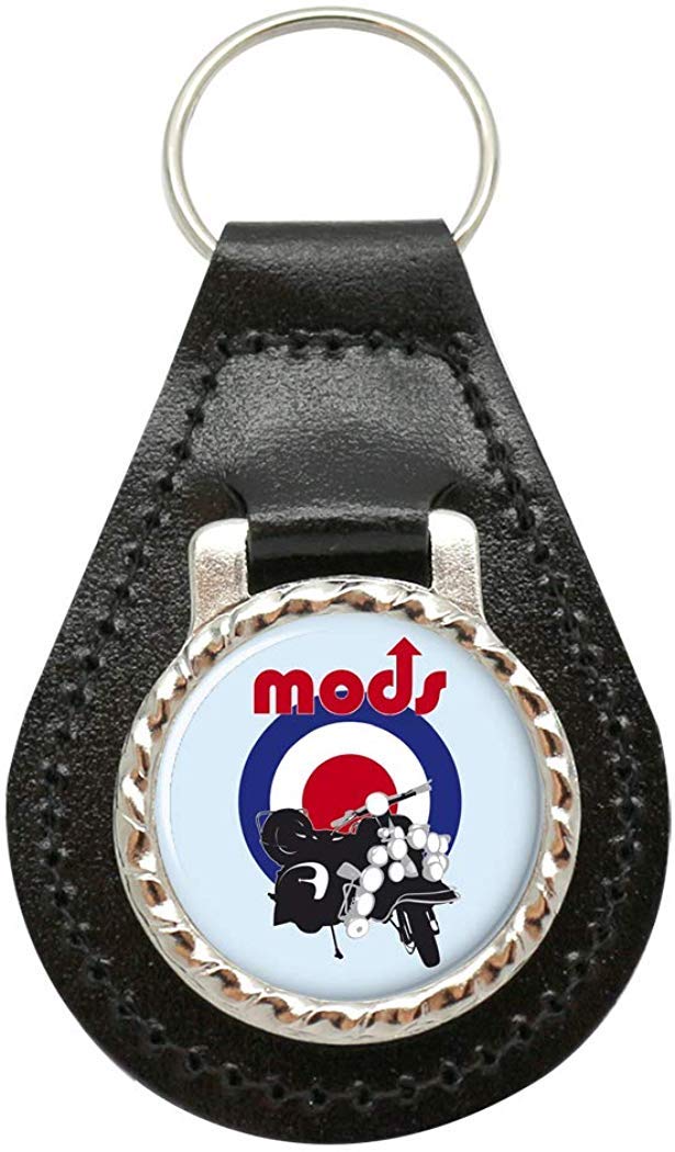 Giftshop UK Mods Scooter Leather Key Fob