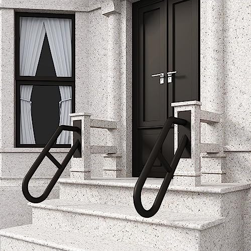 Rambarde d'escalier en U avec finition noire mate moderne de 53 cm