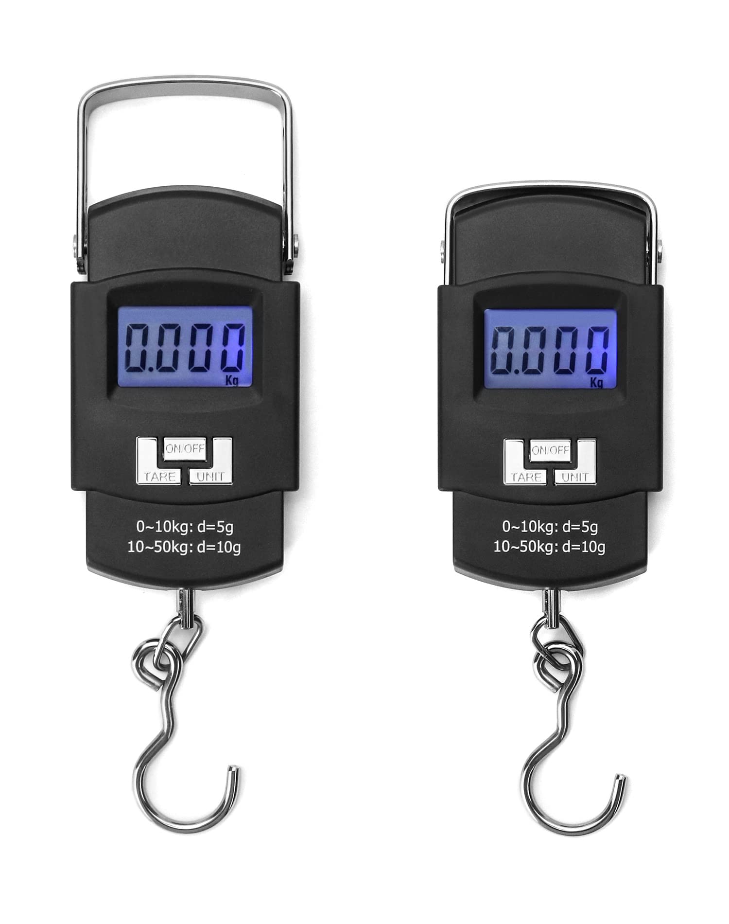 QWORK® Przenośna waga bagażowa 50 kg, cyfrowa waga bagażowa, waga bagażowa, idealna do pomiaru ryb, bagażu, baterii nie wchodzi w skład zestawu