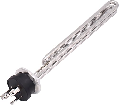 Miniatura 8 de DERNORD Calentador de agua de inmersión de acero inoxidable con triple abrazadera plegable de 120 V 1500 W con enchufe de bloqueo eléctrico de 3