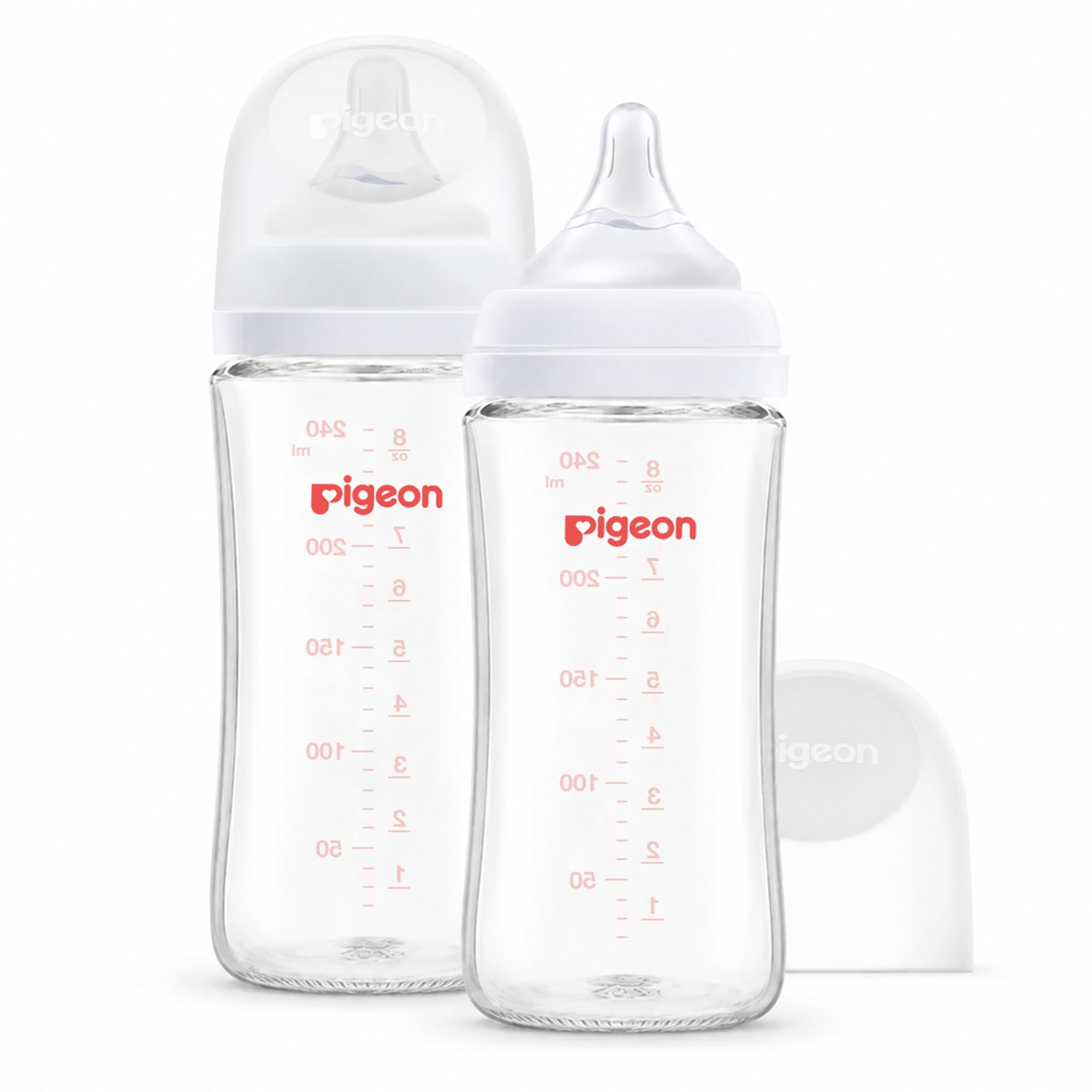 Pigeon Glass Baby Bottles Wide Neck, 8.1 Oz, Pack of 2