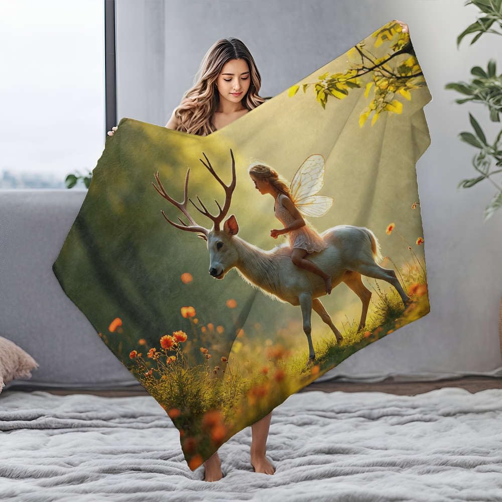 Couverture imperméable en flanelle haut de gamme au design artistique féerique