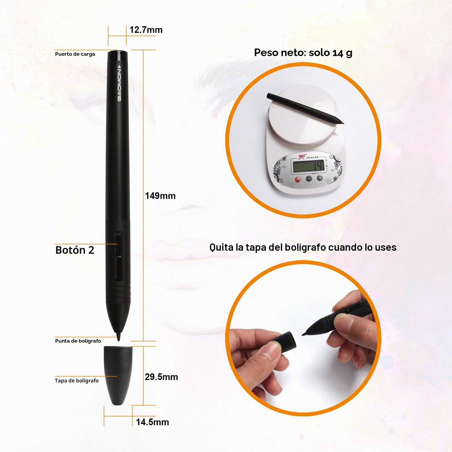 GAOMON M106K Tableta Gráfica Digital con 12 Teclas Express y 16 Teclas Programables para Dibujo Digital, OSU y Enseñanza en Línea, 10 x 6 Pulgadas para Mac Windows Android OS