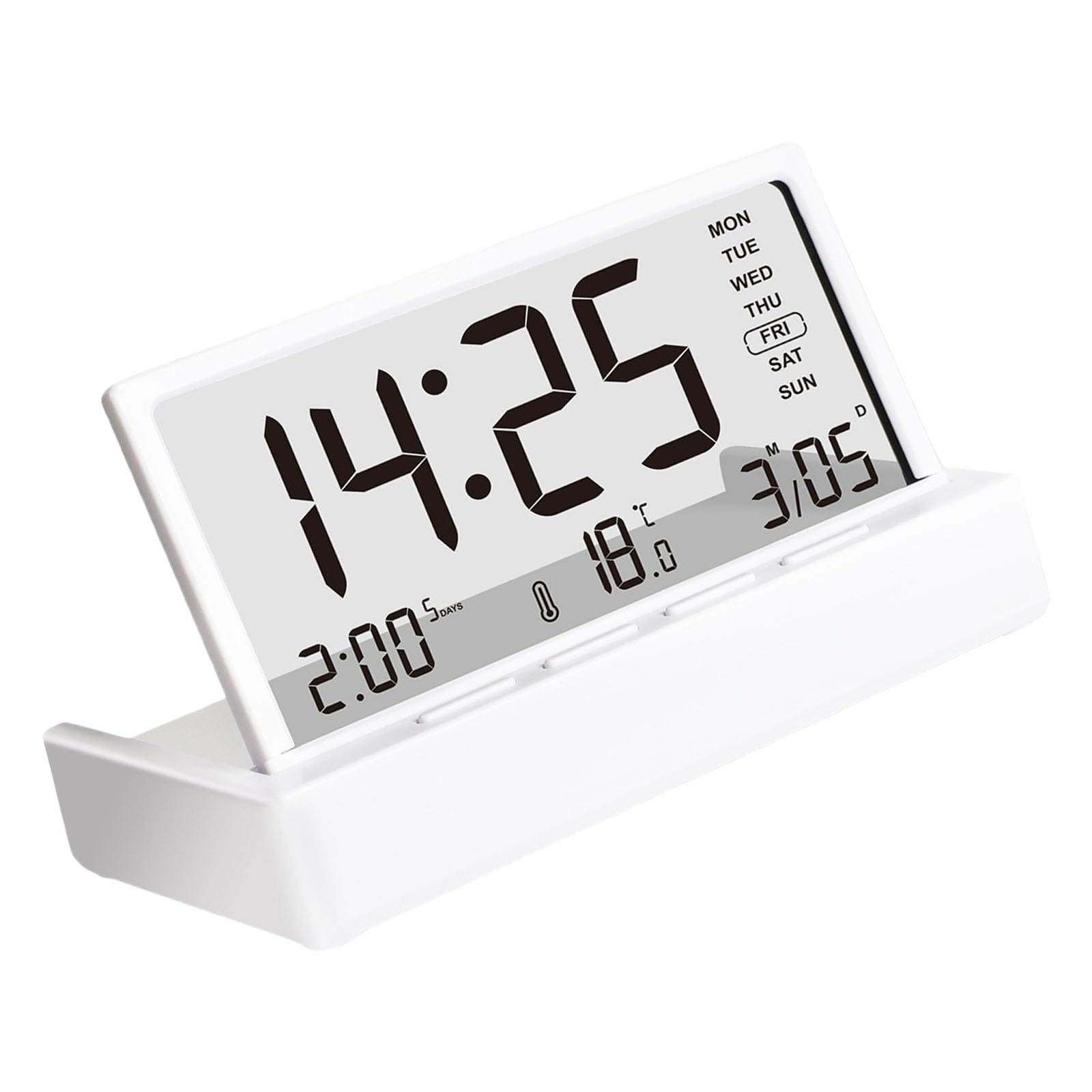 LSTTBO Foldable LCD Electronic Alarm Clock with Temperature Date Display Snoozes Timer Digital Clock for Bedroom Desktop Travel Electronic Alarm