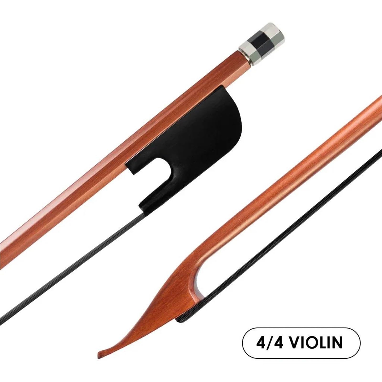 Geigenbogen Professioneller Brasilholz Geigenbogen Aus Natürlichem Rosshaar Für 4/4 3/4 1/2 1/4 1/8 Saiten Musikinstrumente(4-4)