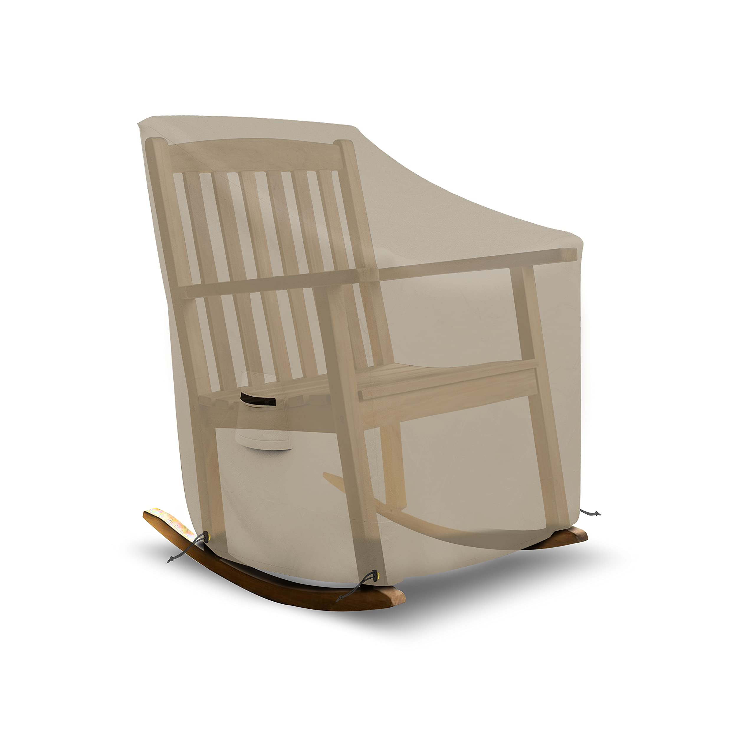 Housse Imperméable Chaise Bascule Extérieur – Protection Anti-Pluie, Anti-UV, Coupe-Vent Avec Cordon & Boucles, 70x83x99 Cm, Noir
