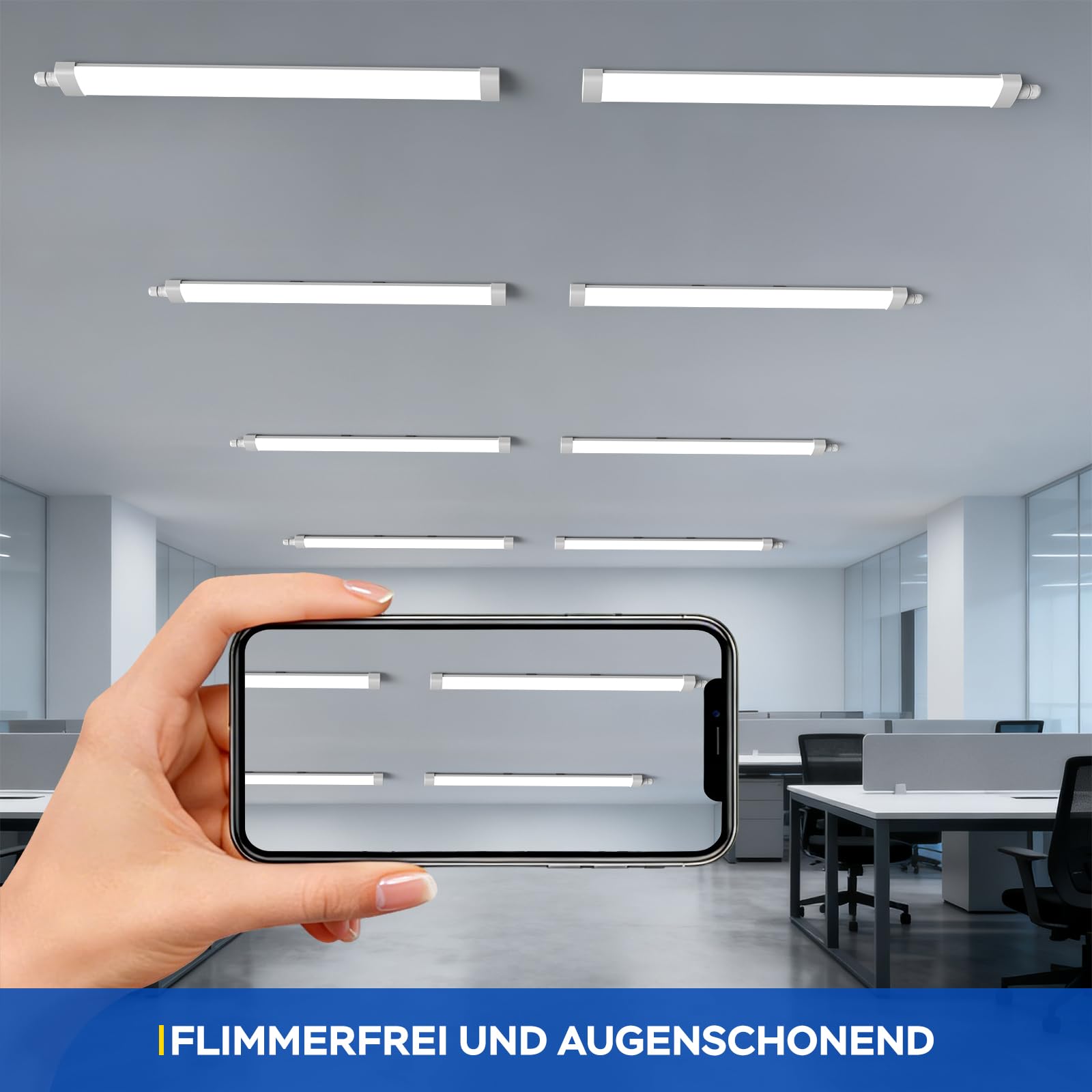 ANTENLICHT 5er Set LED Feuchtraumleuchte 120CM in Neutralweiß 4000K 36W 4000Lumen, IP65 Wasserdicht Nassraumleuchte Kellerleuchte Feuchtraumlampe für Werkstatt Flur Treppe Garage Abstellraum Büro