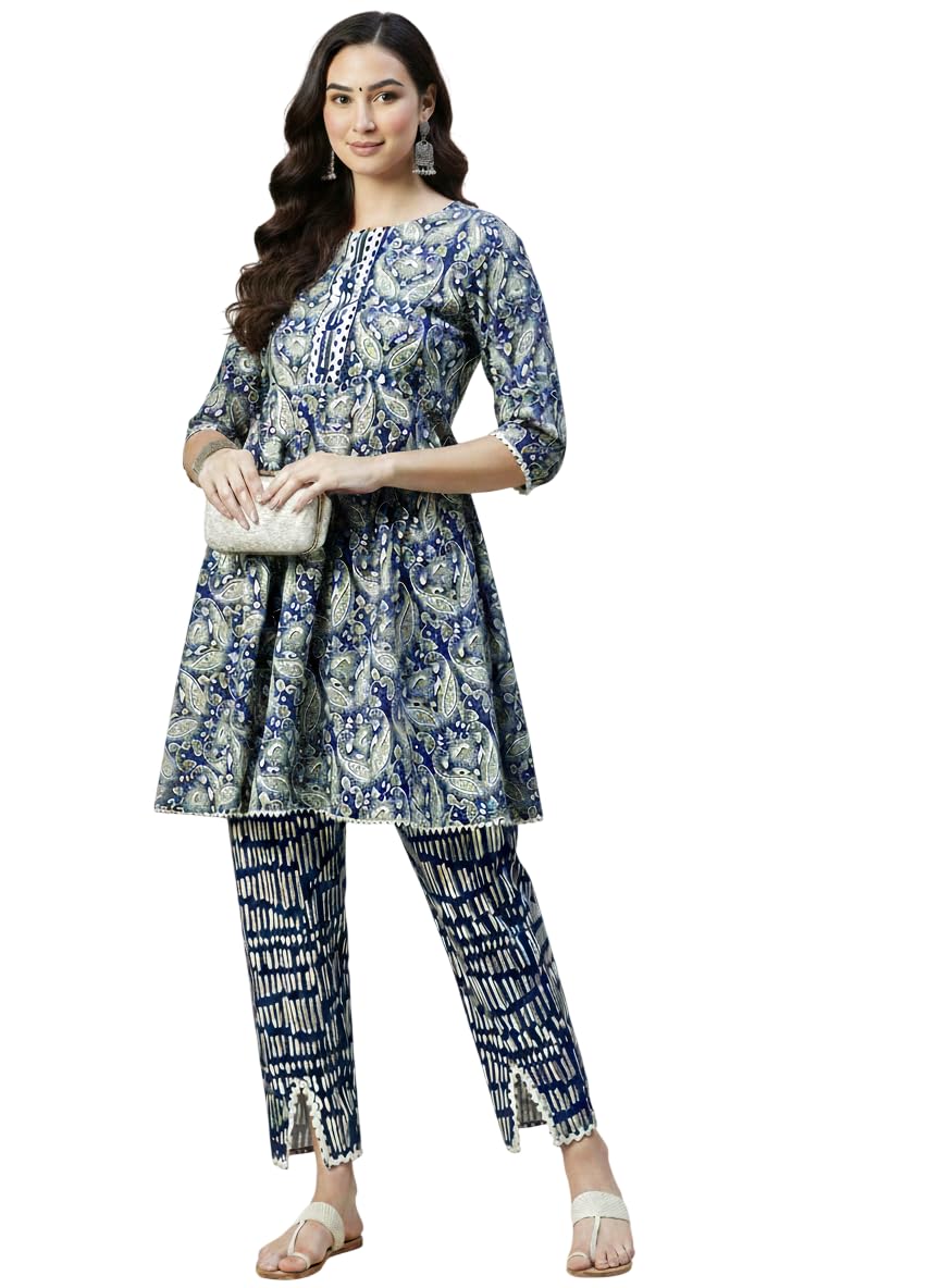 Women's Indigo Ethnic Coord Set