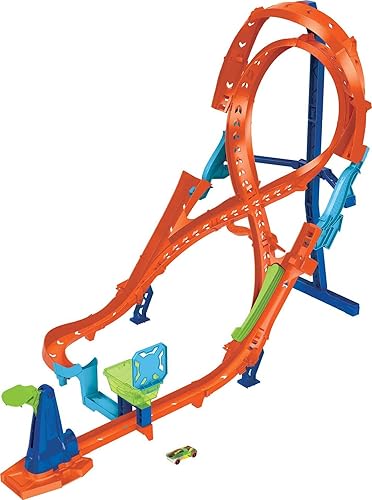 Hot Wheels Toy Car Track Set with Figure-8 Jump &