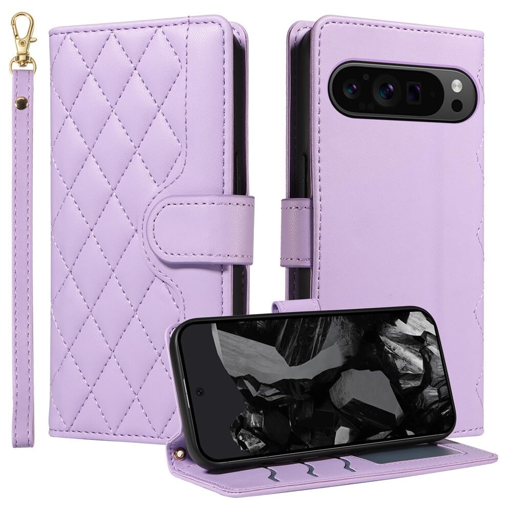 Étui compatible Google Pixel 7 Pro violet housse protection clapet aimanté - 7