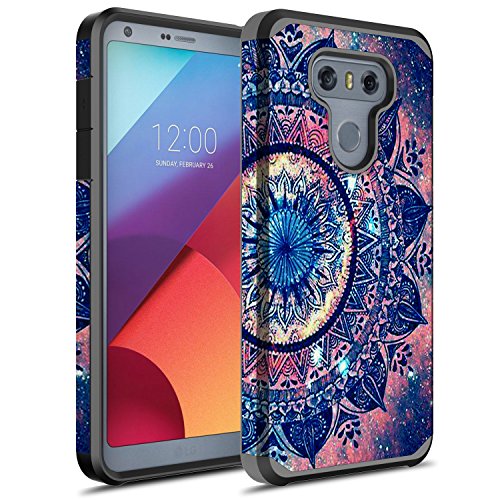 Rosebono for LG G6 Case, Hybrid Dual Layer Shockproof Hard Cover Graphic Fashion Cute Colorful Silicone Skin Case for LG G6 - Mandala