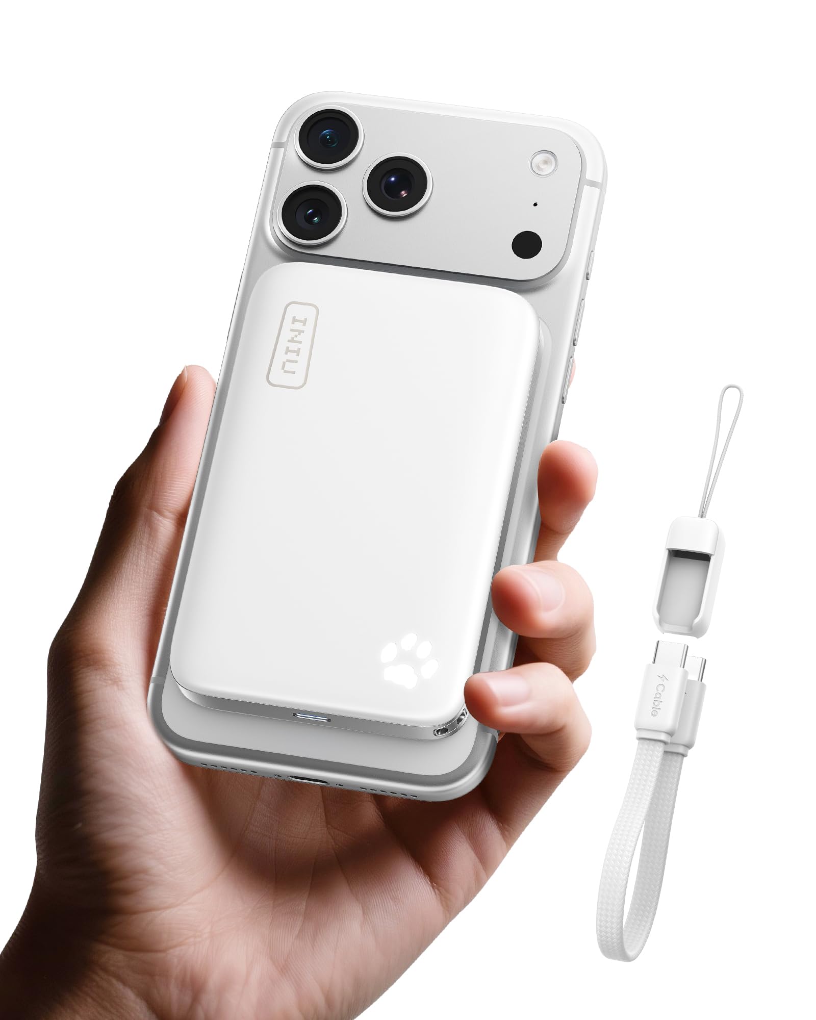 INIU Compacta Power Bank para MagSafe, 10000mAh Certificación Qi2.2 Inalámbrica 25W