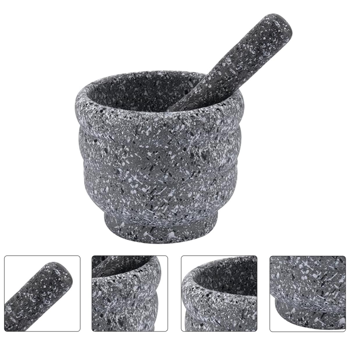 Ergonomic Granite and Pestle Set Sturdy for Long-time Use for Garlic Medicine and Spice Grinding Modern Kitchen Accessory