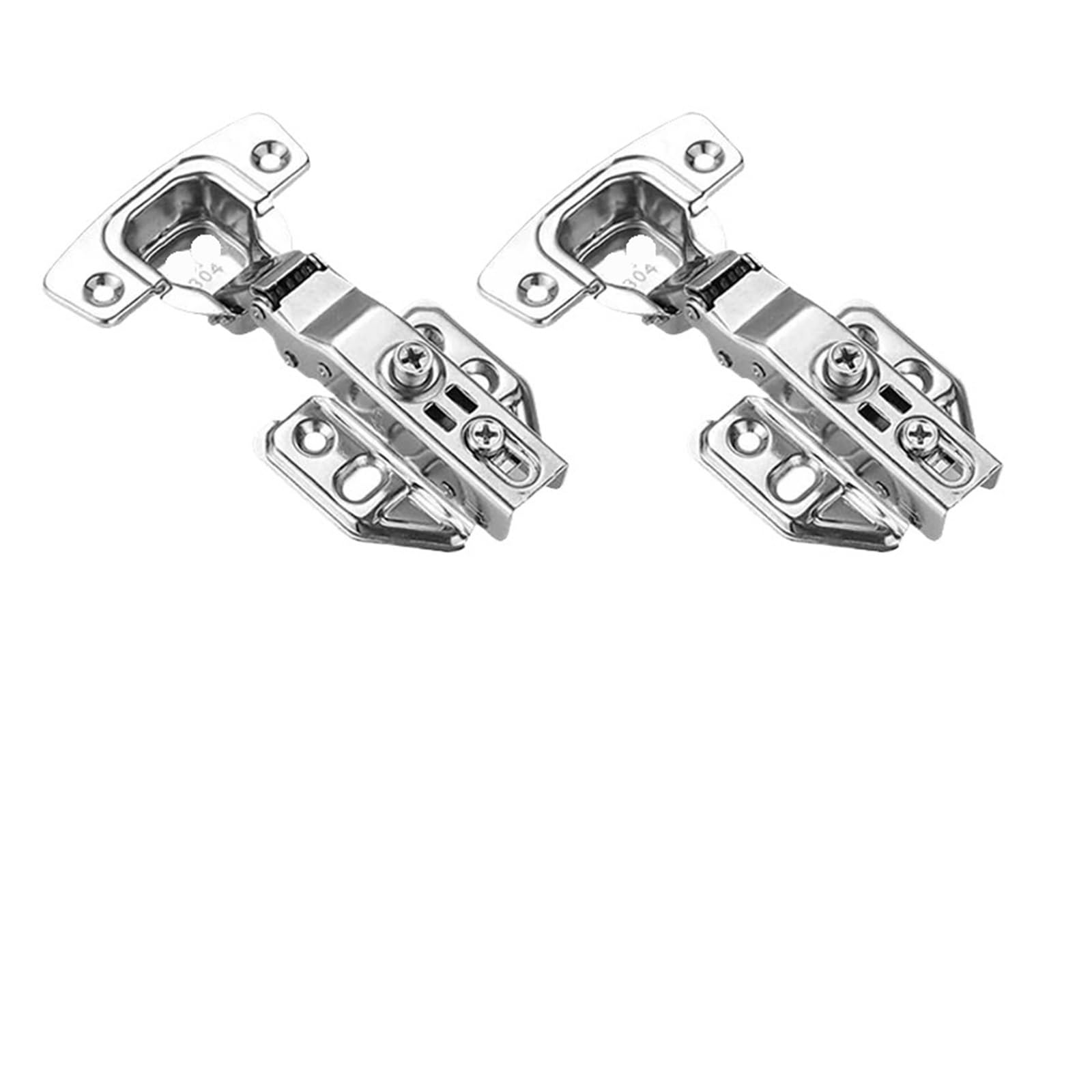 Cbtyacvlp Full Overlay 4Pcs Stainless Steel Cabinet Door Hinge With Hydraulic Buffer Soft Close Mechanism And Mounting Screws For Wardrobe(Full Overlay 4Pcs)