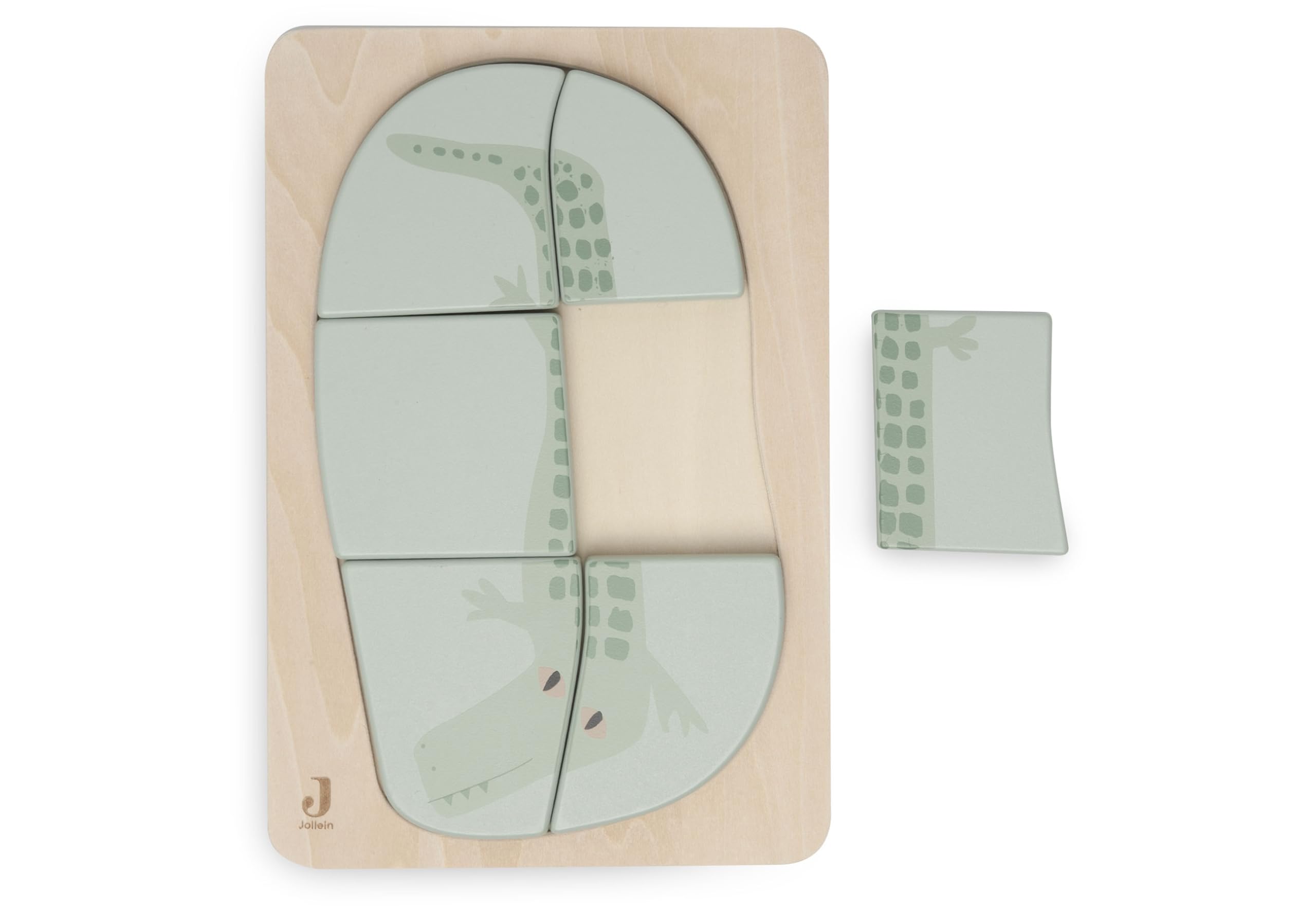 Jollein 105-001-68056 Wooden Puzzle, Crocodile-skin Effect, Small - Image 2