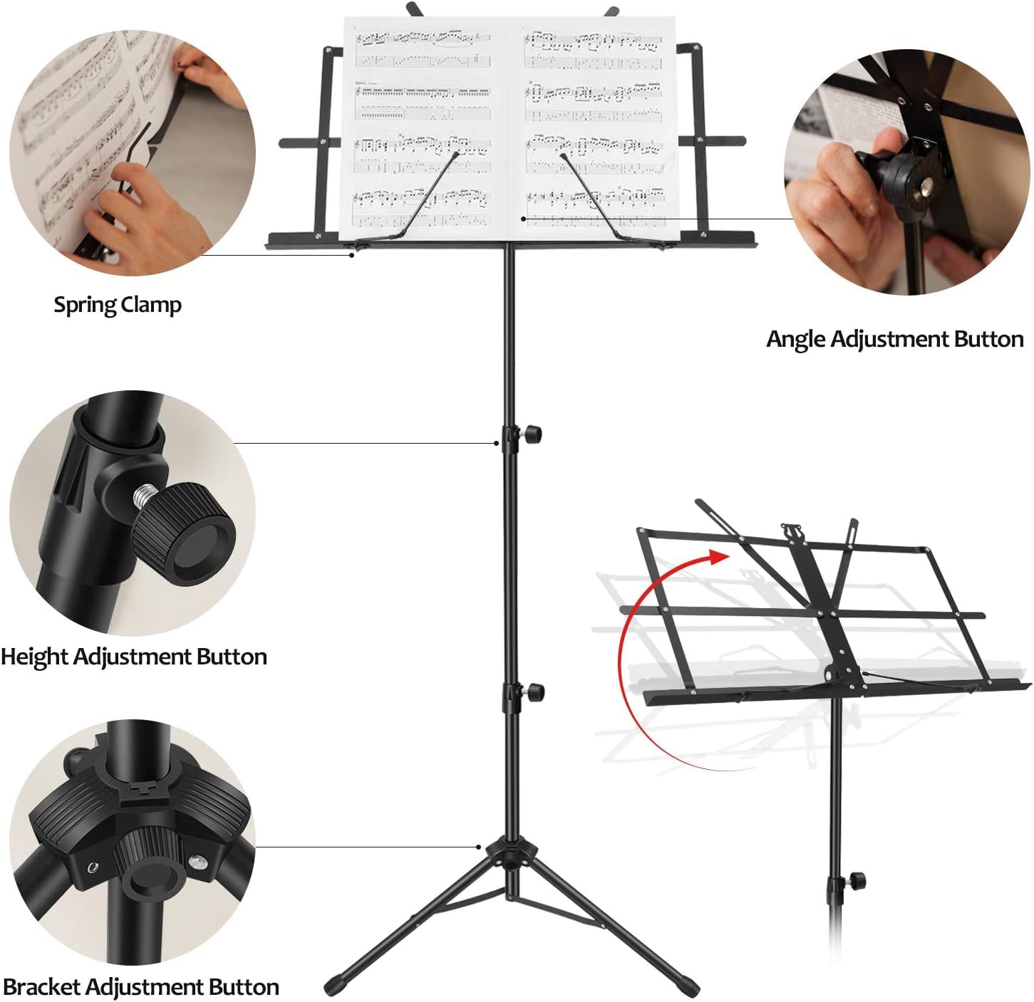 IMAGINEA Orchestra Music Stand | Notes Sheet Stand | Book Stand | Light weight Lyrics Stand for Borngenio Orchestra Event Portable Adjustable Notation Stand (Pack of 1) 3
